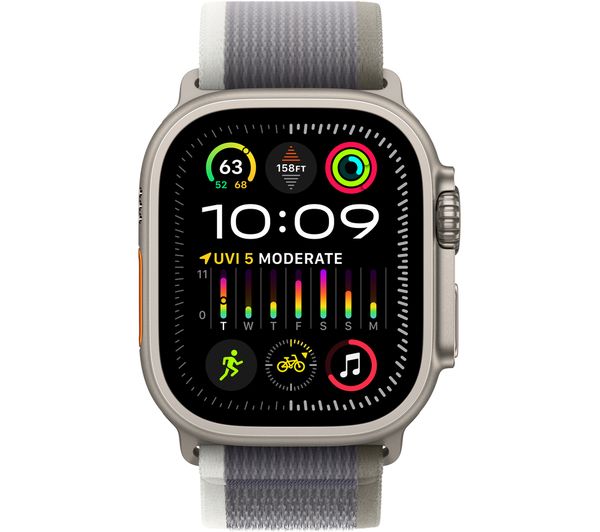 APPLE Watch Ultra 2 Cellular - 49 mm Titanium Case with Grey & Green Trail Loop S M