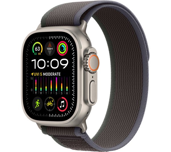APPLE Watch Ultra 2 Cellular - 49 mm Titanium Case with Black & Blue Trail Loop S M