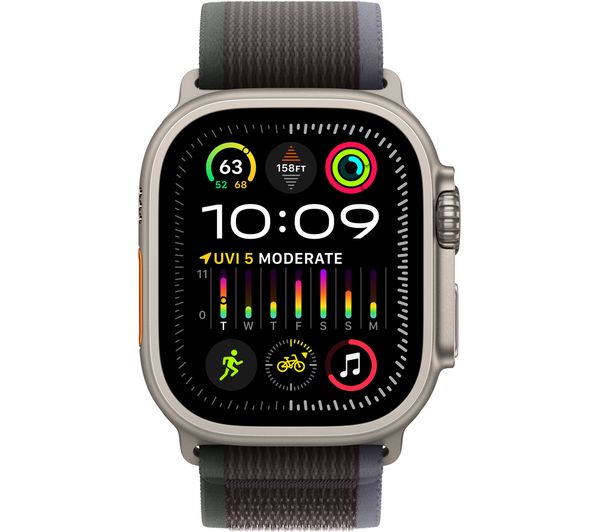 APPLE Watch Ultra 2 Cellular - 49 mm Titanium Case with Black & Blue Trail Loop S M