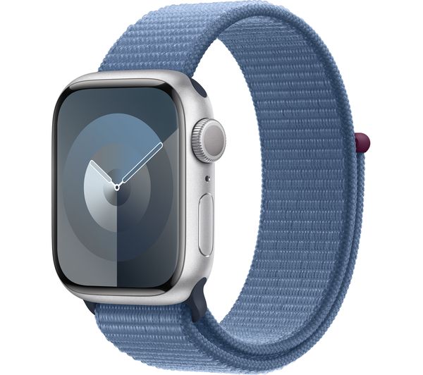 APPLE Watch Series 9 - 41 mm Silver Aluminium Case with Winter Blue Sport Loop