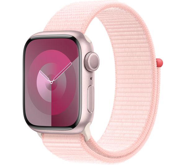 APPLE Watch Series 9 - 41 mm Pink Aluminium Case with Light Pink Sport Loop