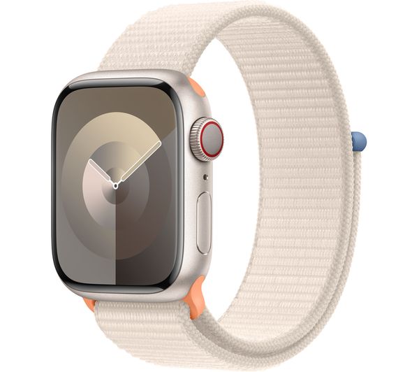APPLE Watch Series 9 Cellular - 41 mm Starlight Aluminium Case with Starlight Sport Loop