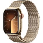 APPLE Watch Series 9 Cellular - 41 mm Gold Stainless Steel Case with Gold Milanese Loop
