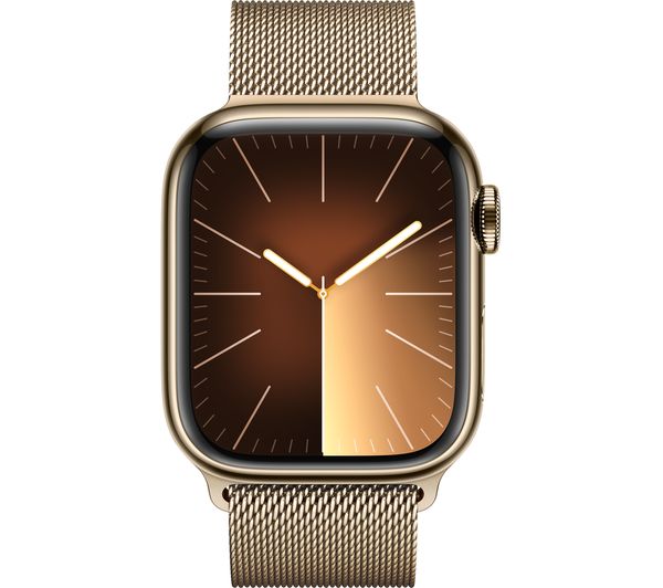 APPLE Watch Series 9 Cellular - 41 mm Gold Stainless Steel Case with Gold Milanese Loop
