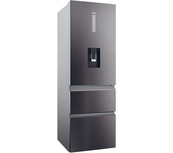 HAIER HTW5618EWMP Smart Fridge Freezer - Platinum Inox