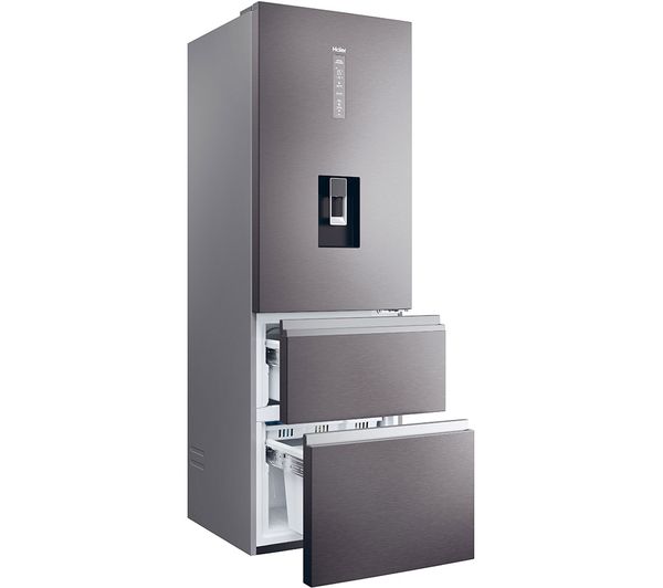 HAIER HTW5618EWMP Smart Fridge Freezer - Platinum Inox