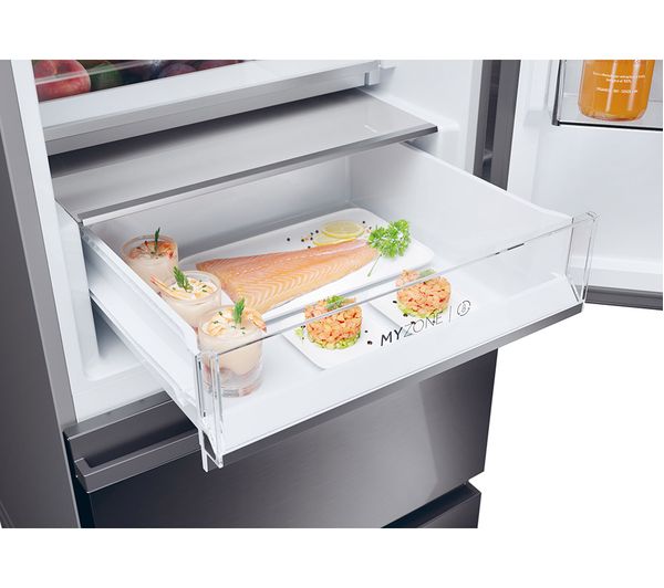 HAIER HTW5618EWMP Smart Fridge Freezer - Platinum Inox