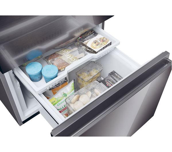 HAIER HTW5618EWMP Smart Fridge Freezer - Platinum Inox