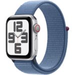 APPLE Watch SE Cellular (2023) - 40 mm Silver Aluminium Case with Winter Blue Sport Loop