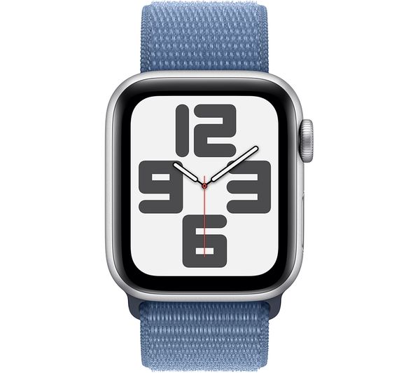 APPLE Watch SE Cellular (2023) - 40 mm Silver Aluminium Case with Winter Blue Sport Loop