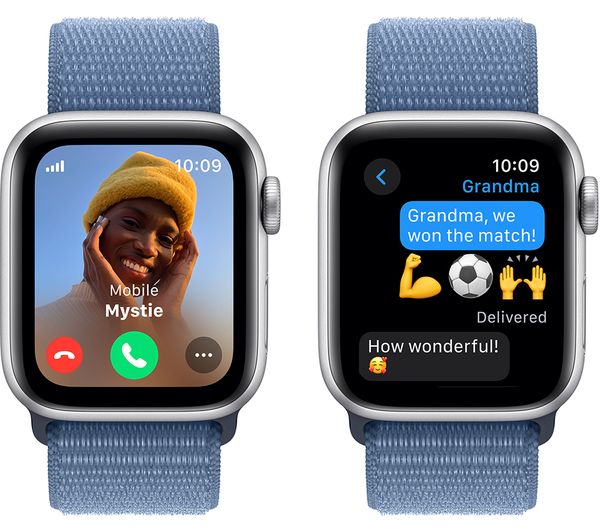 APPLE Watch SE Cellular (2023) - 40 mm Silver Aluminium Case with Winter Blue Sport Loop