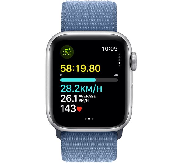 APPLE Watch SE Cellular (2023) - 40 mm Silver Aluminium Case with Winter Blue Sport Loop