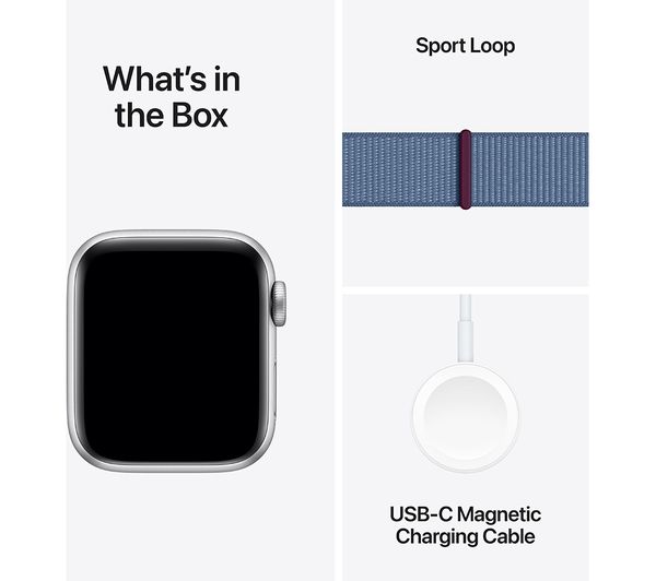 APPLE Watch SE Cellular (2023) - 40 mm Silver Aluminium Case with Winter Blue Sport Loop