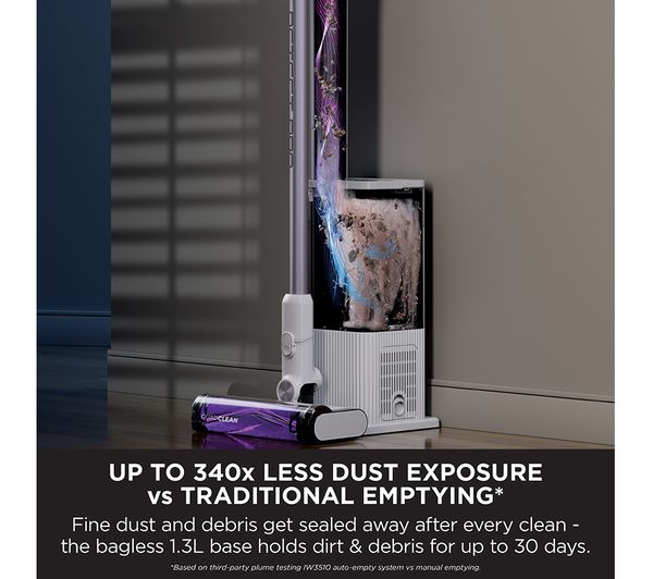 SHARK Detect Pro with Auto-Empty System IW3510UK Cordless Vacuum Cleaner - White & Purple