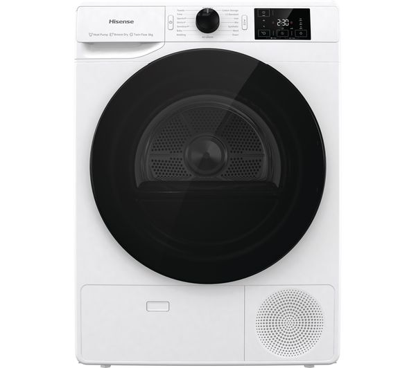 HISENSE Series 3+ DHGE8043 8 kg Heat Pump Tumble Dryer - White