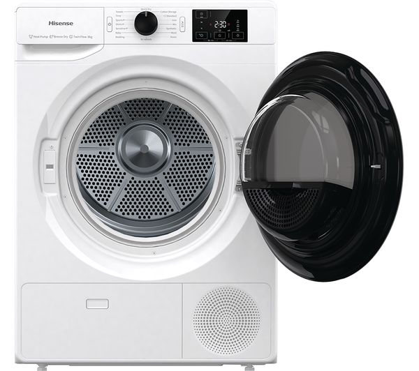 HISENSE Series 3+ DHGE8043 8 kg Heat Pump Tumble Dryer - White