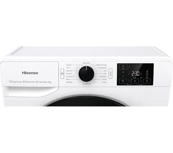 HISENSE Series 3+ DHGE8043 8 kg Heat Pump Tumble Dryer - White