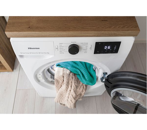 HISENSE Series 3+ DHGE8043 8 kg Heat Pump Tumble Dryer - White