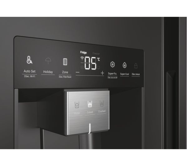 HAIER HSW79F18DIPT American-Style Smart Fridge Freezer - Slate Black