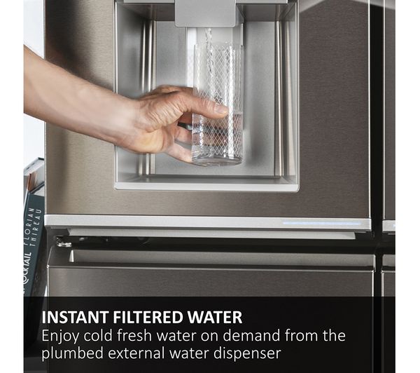 HAIER HSW79F18DIPT American-Style Smart Fridge Freezer - Slate Black