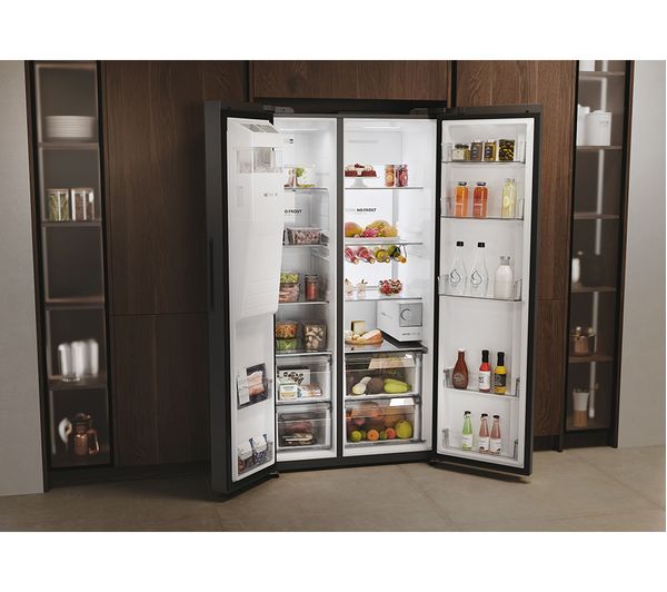 HAIER HSW79F18DIPT American-Style Smart Fridge Freezer - Slate Black