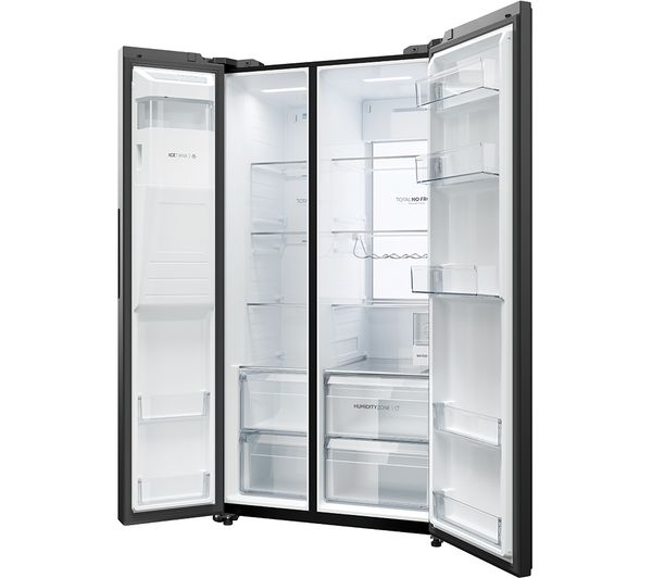 HAIER HSW79F18DIPT American-Style Smart Fridge Freezer - Slate Black
