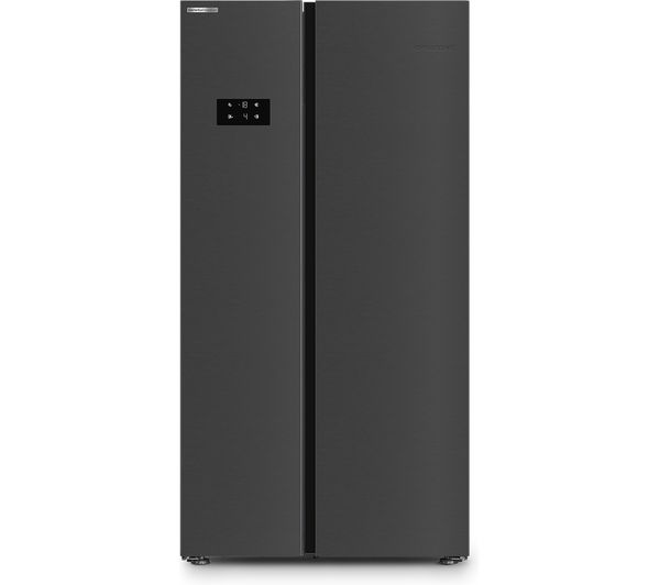 GRUNDIG GSBSLM5FVPZ American-Style Fridge Freezer - Black Steel