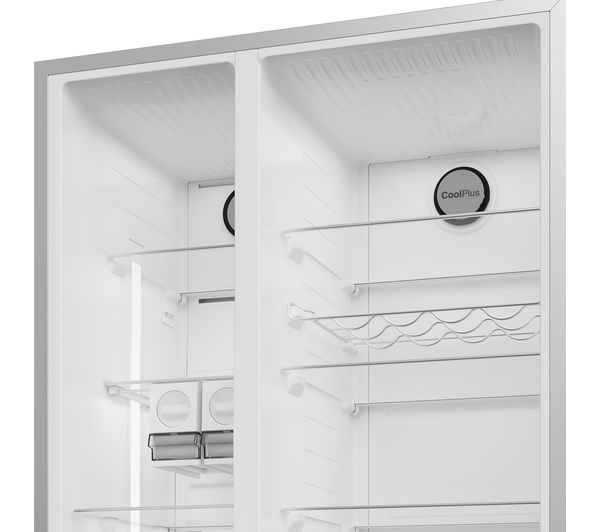GRUNDIG GSBSLM5FVPZ American-Style Fridge Freezer - Black Steel