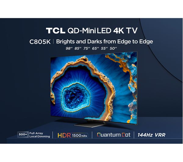 TCL 98C805K 98" Smart 4K Ultra HD HDR Mini LED QLED TV with Google Assistant