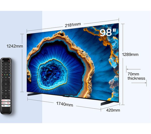TCL 98C805K 98" Smart 4K Ultra HD HDR Mini LED QLED TV with Google Assistant
