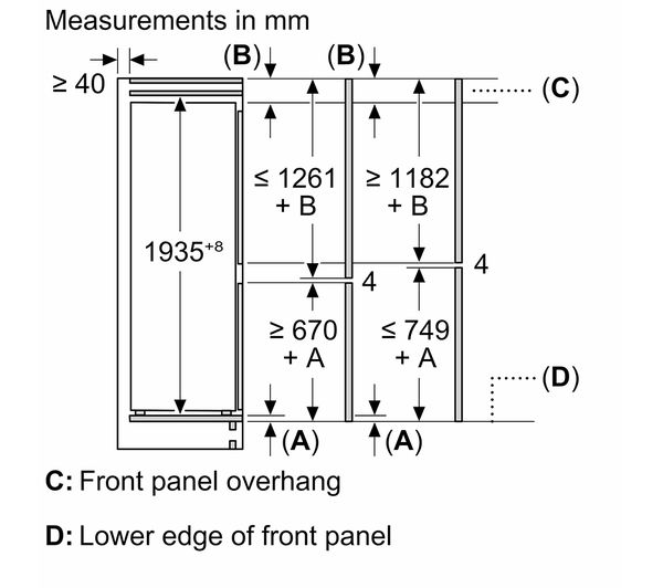 BOSCH Series 2 KIN96NSE0 Integrated 60 40 Fridge Freezer - Sliding Hinge