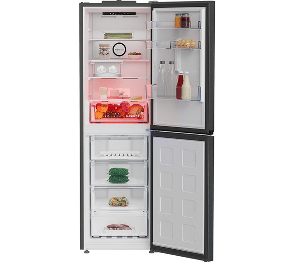 BEKO HarvestFresh AeroFlow CNG5692VPZ 50 50 Fridge Freezer - Black Steel