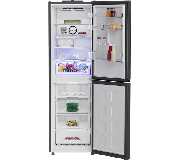 BEKO HarvestFresh AeroFlow CNG5692VPZ 50 50 Fridge Freezer - Black Steel