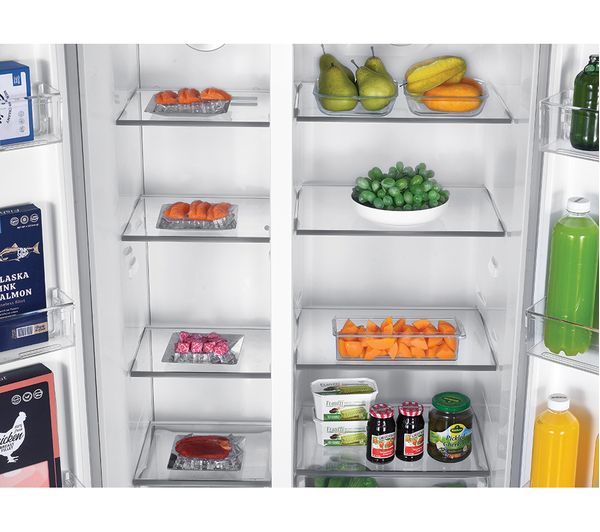 HOOVER HHSBSO-6174XK-1 American-Style Fridge Freezer - Stainless Steel