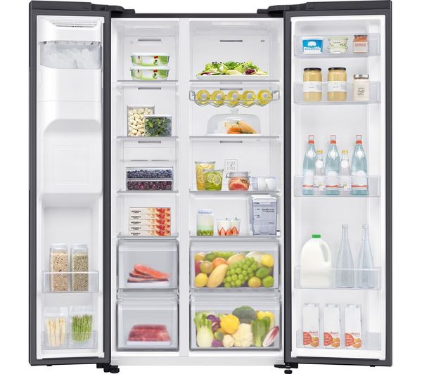 SAMSUNG SpaceMax RS64DG53R3B1EU American-Style Smart Fridge Freezer - Black