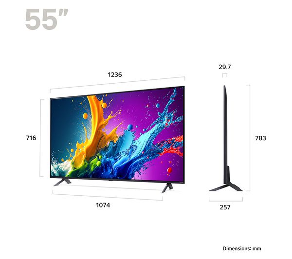 LG 55QNED80T6A 55 Smart 4K Ultra HD HDR QNED TV with Amazon Alexa