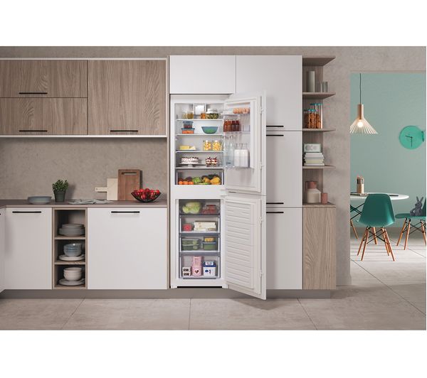 INDESIT No Frost IBC18 5050 F2 Integrated 50 50 Fridge Freezer - Sliding Hinge