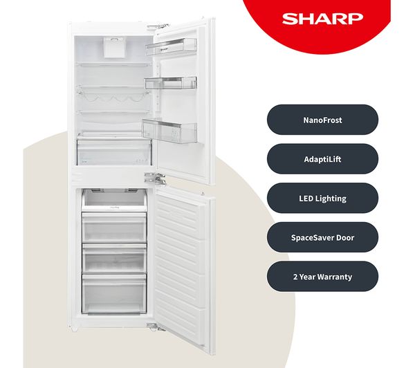 SHARP SJ-BE227M00X-EN Integrated 50 50 Fridge Freezer - Fixed Hinge