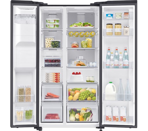 SAMSUNG SpaceMax RS65DG54M3B1EU American-Style Smart Fridge Freezer - Black
