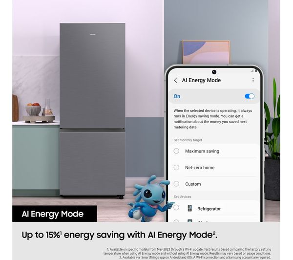 SAMSUNG Series 8 SpaceMax RB53DG703ES9EU 70 30 Smart Fridge Freezer - Silver