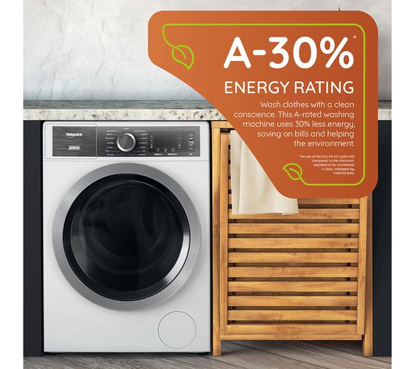 HOTPOINT Gentlepower H7 99 UK 9 kg 1400 Spin Washing Machine - White