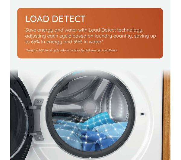 HOTPOINT Gentlepower H8 99ADS GPOWER UK 9 kg 1400 Spin Washing Machine - Silver