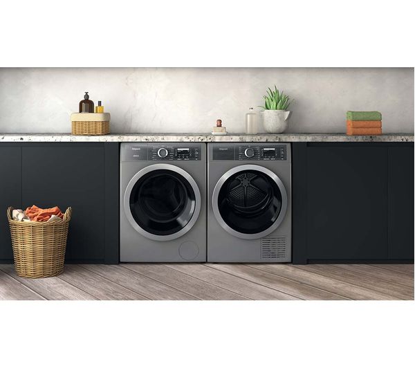 HOTPOINT Gentlepower H8 99ADS GPOWER UK 9 kg 1400 Spin Washing Machine - Silver