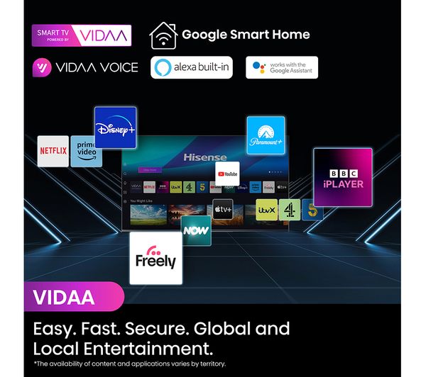 HISENSE 55A7NQTUK 55 Smart 4K Ultra HD HDR QLED TV with Amazon Alexa