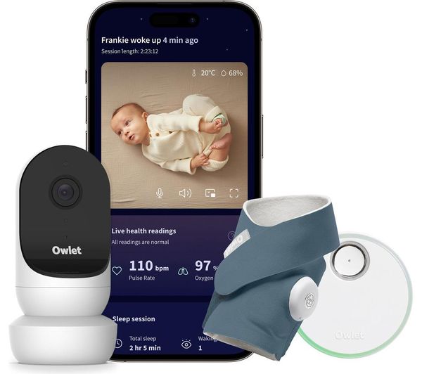 OWLET Baby Monitor Duo Smart Sock 3 & Cam 2 Bundle - Blue