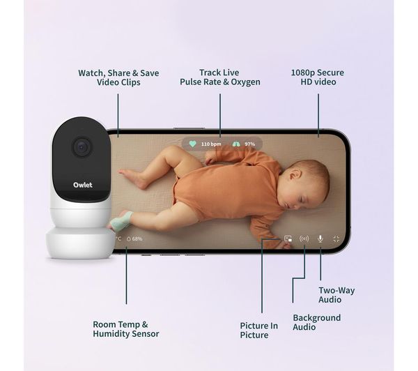 OWLET Baby Monitor Duo Smart Sock 3 & Cam 2 Bundle - Blue