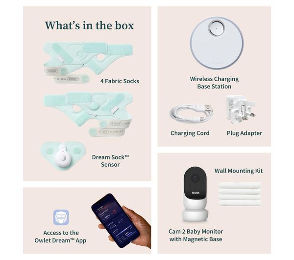 OWLET Baby Monitor Duo Smart Sock 3 & Cam 2 Bundle - Blue