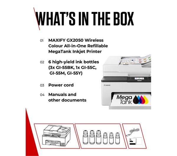 CANON MAXIFY GX2050 All-in-One Wireless Inkjet Printer with Fax
