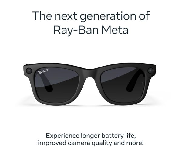 RAY-BAN Meta Wayfarer (Standard) Smart Glasses - Matte Black Polarised Gradient Graphite
